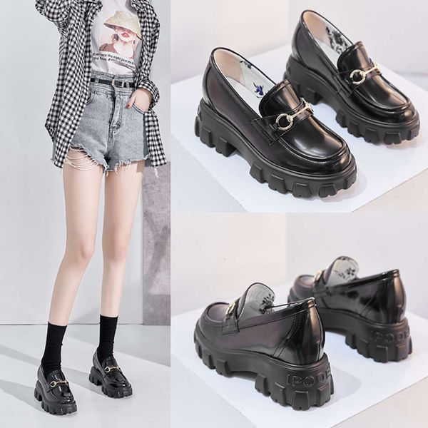 thick bottom round head patent leather single shoe inner heightening women's net red same small size, Black
thick bottom round head patent leather single shoe inner heightening women's net red same small size, Black