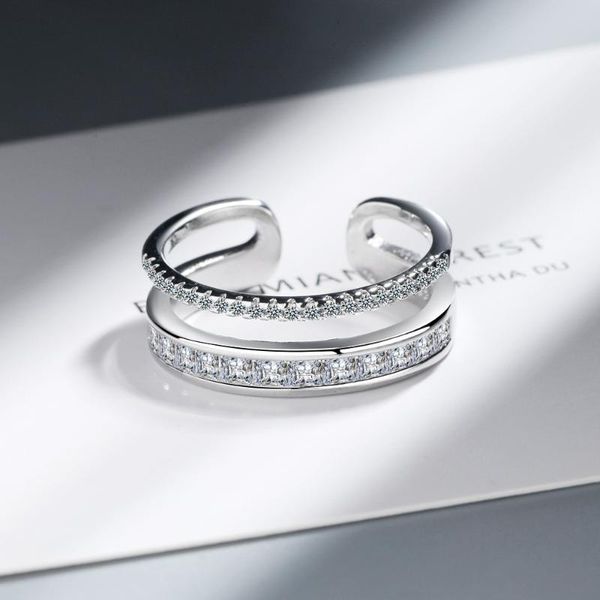 elegant double layer cubic zircon open 925 silver finger ring for women wedding jewelry fine jz189 cluster rings, Golden;silver
elegant double layer cubic zircon open 925 silver finger ring for women wedding jewelry fine jz189 cluster rings, Golden;silver