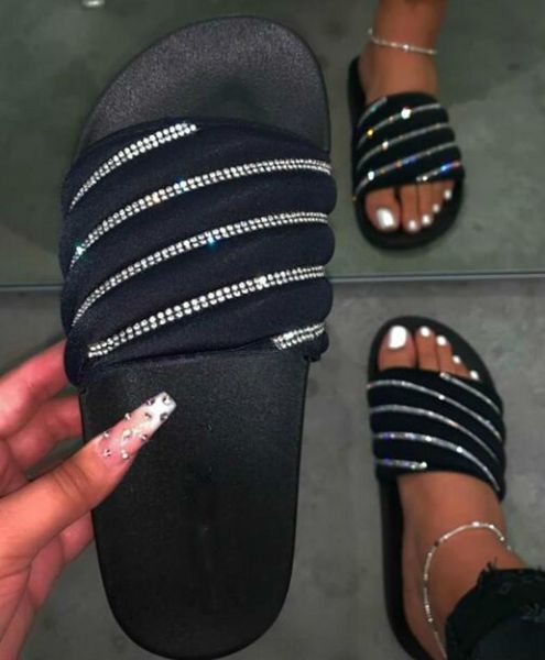 slippers pink rhinestone bright diamond summer candy color flat women sandals beach non-slip durable bling slide, Black
slippers pink rhinestone bright diamond summer candy color flat women sandals beach non-slip durable bling slide, Black