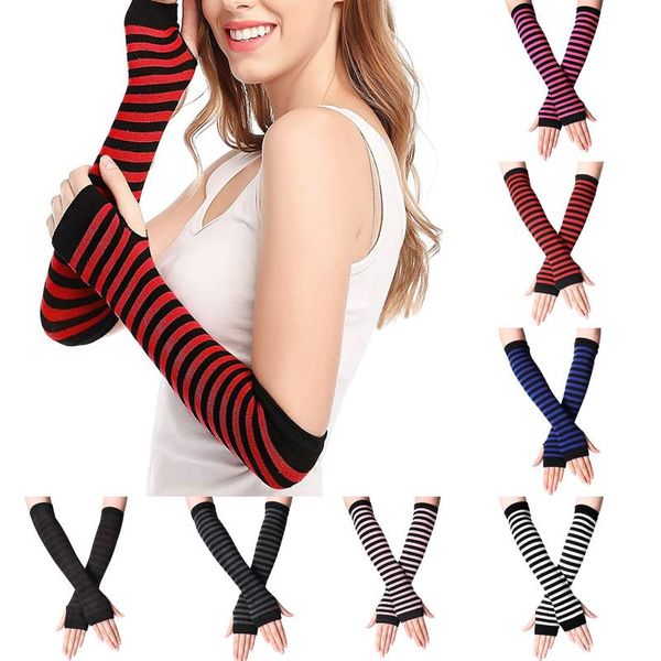 sports gloves long fingerless arm cover striped cotton wrist sleeves warmer sleeve knitted womens mittens, Black
sports gloves long fingerless arm cover striped cotton wrist sleeves warmer sleeve knitted womens mittens, Black