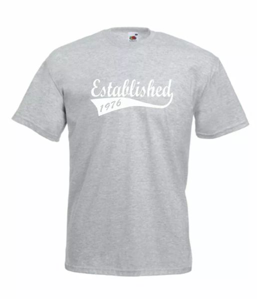 established 1976 44th birthday idea mens women t shirts multi-color s-2xl, White;black
established 1976 44th birthday idea mens women t shirts multi-color s-2xl, White;black