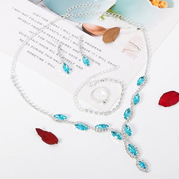earrings & necklace natural stylish and elegant crystal green color alloy diamonds round ring bracelet earring four-piece set full size, Silver
earrings & necklace natural stylish and elegant crystal green color alloy diamonds round ring bracelet earring four-piece set full size, Silver