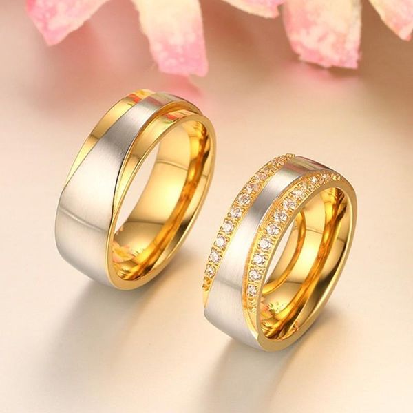 wedding rings couple band men's gold color alliance anillos anel bague promise love engagement for women valentine's day, Slivery;golden
wedding rings couple band men's gold color alliance anillos anel bague promise love engagement for women valentine's day, Slivery;golden