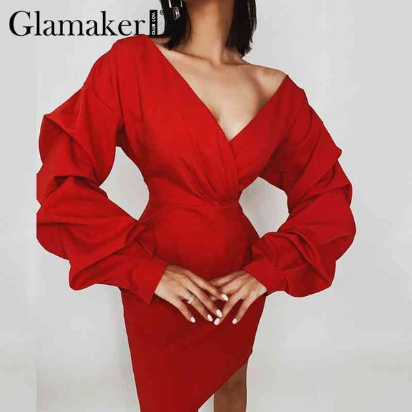 glamaker red long sleeve dress women deep v neck high waist autumn party club dress elegant vintage ladies mini dress 210414, Black;gray
glamaker red long sleeve dress women deep v neck high waist autumn party club dress elegant vintage ladies mini dress 210414, Black;gray