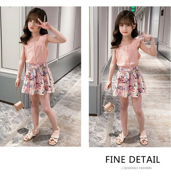 clothing sets kids girls fashion 2-piece outfit set sleeveless floral skirt for children, White
clothing sets kids girls fashion 2-piece outfit set sleeveless floral skirt for children, White