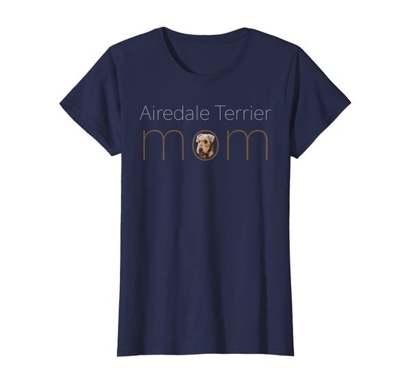 womens airedale terrier mom tee t shirt tshirt t-shirt, White;black