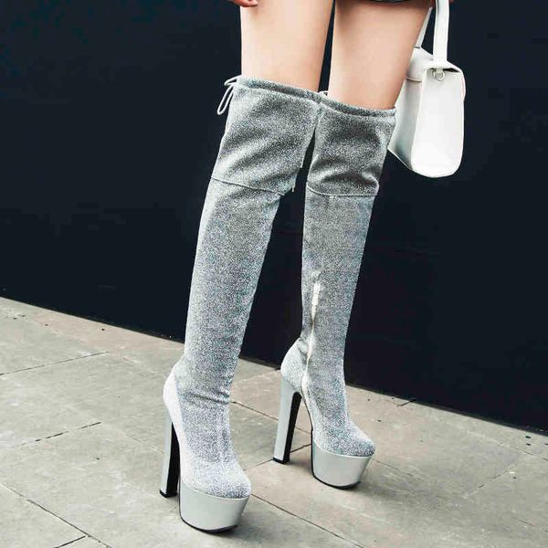 dress shoes winter fashion ladies silver thigh high boots bling luxury women designers platform heels woman long plus size 29nd, Black
dress shoes winter fashion ladies silver thigh high boots bling luxury women designers platform heels woman long plus size 29nd, Black