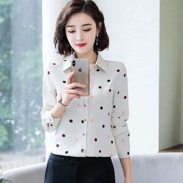 women spring summer style chiffon blouses shirts lady casual long sleeve polka dot printed blusas zz0398 women's &, White
women spring summer style chiffon blouses shirts lady casual long sleeve polka dot printed blusas zz0398 women's &, White