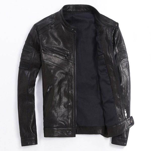 men's leather & faux autumn quality goat skin genuine vintage motorcycle biker jackets black slim real jacket coats cool men
men's leather & faux autumn quality goat skin genuine vintage motorcycle biker jackets black slim real jacket coats cool men