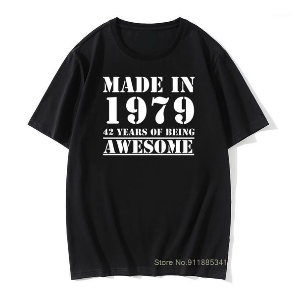 men's t-shirts cool in 1979 t-shirt birthday present vintage 100% cotton unique short sleeve novelty o-neck men, White;black
men's t-shirts cool in 1979 t-shirt birthday present vintage 100% cotton unique short sleeve novelty o-neck men, White;black