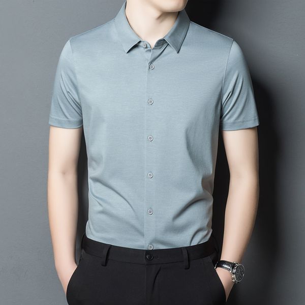 Summer thin short sleeve solid color shirt men's business half inch fashion black clothes, White;black
Summer thin short sleeve solid color shirt men's business half inch fashion black clothes, White;black