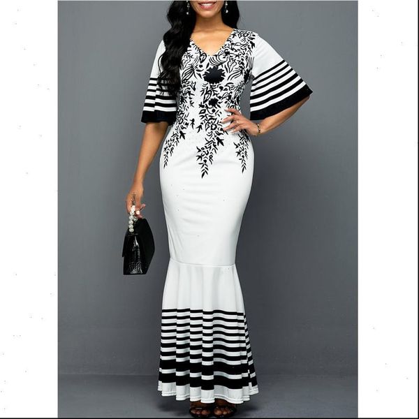 women dresses long dress printed stitching high waist short sleeves v neck plus size 5xl fishtail womens, Black;gray
women dresses long dress printed stitching high waist short sleeves v neck plus size 5xl fishtail womens, Black;gray