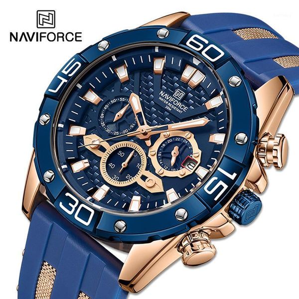 wristwatches naviforce men luxury chronograph watch military waterproof quartz wristwatch male sport silicone strap watches relogio masculin, Slivery;brown
wristwatches naviforce men luxury chronograph watch military waterproof quartz wristwatch male sport silicone strap watches relogio masculin, Slivery;brown