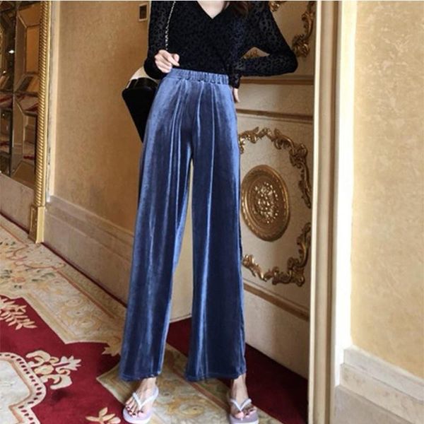 women's pants & capris 2021 autunm winter solid high women trousers street pleuche female velvet warm flat elastic wide leg, Black;white
women's pants & capris 2021 autunm winter solid high women trousers street pleuche female velvet warm flat elastic wide leg, Black;white