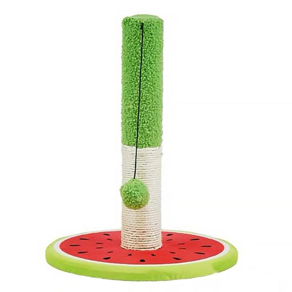 creative watermelon design cat interactive plush pet sisal board toys