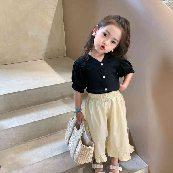summer korean girls clothes pretty blouse amp wide leg shorts two piece birthday little outfits set toddler vetement enfant, White
summer korean girls clothes pretty blouse amp wide leg shorts two piece birthday little outfits set toddler vetement enfant, White