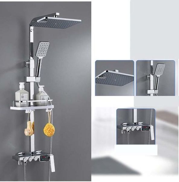 chrome color shower faucet set wall mounted rainfall head and cold bathtub mixer tap digital display bathroom sets
chrome color shower faucet set wall mounted rainfall head and cold bathtub mixer tap digital display bathroom sets