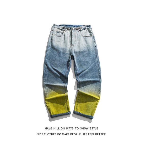 men's jeans arrival autumn and spring washed distressed gradual color change denim pants women's sweatpant street trousers, Blue
men's jeans arrival autumn and spring washed distressed gradual color change denim pants women's sweatpant street trousers, Blue