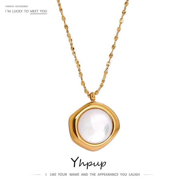 pendant necklaces yhpup natural shell collar necklace 316l stainless steel chain fashion waterproof jewelry gala gift, Silver
pendant necklaces yhpup natural shell collar necklace 316l stainless steel chain fashion waterproof jewelry gala gift, Silver