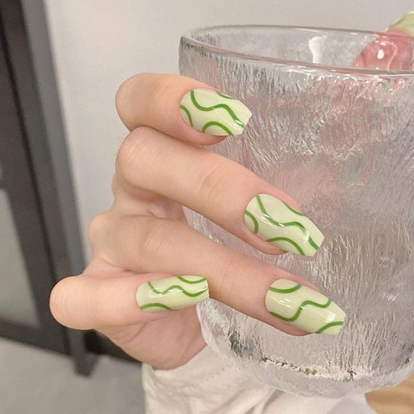 false nails 24pcs/box green wavy coffin wearable ballerina fake artificial full cover nail tips manicure tool, Red;gold
false nails 24pcs/box green wavy coffin wearable ballerina fake artificial full cover nail tips manicure tool, Red;gold