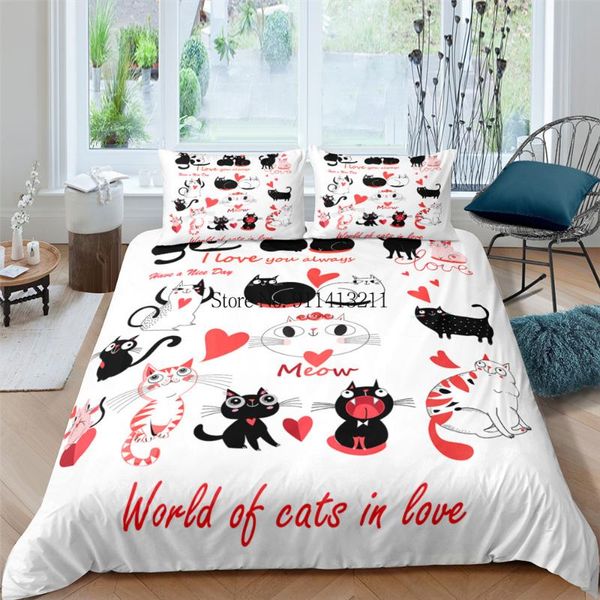 cartoons cute cat pets animal 2/3pcs bedding set quilt cover duvet pillow case boy girl king twin size home textile sets
cartoons cute cat pets animal 2/3pcs bedding set quilt cover duvet pillow case boy girl king twin size home textile sets