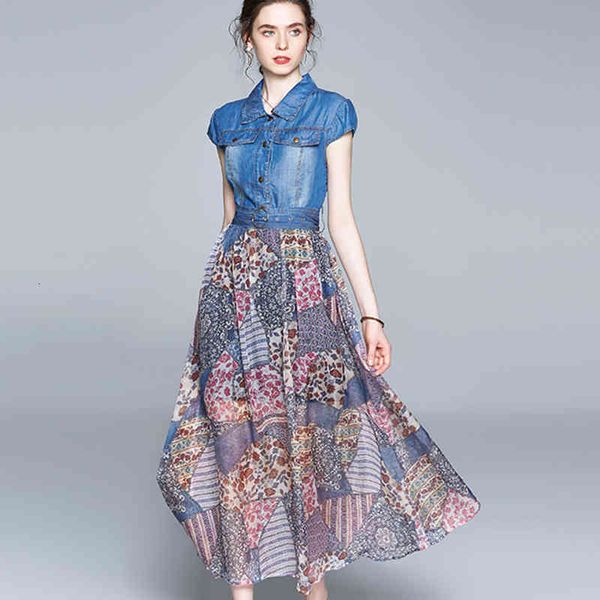 casual dresses summer women fashion short sleeve turn-down collar printing chiffon denim patchwork slim long o3nt, Black;gray
casual dresses summer women fashion short sleeve turn-down collar printing chiffon denim patchwork slim long o3nt, Black;gray