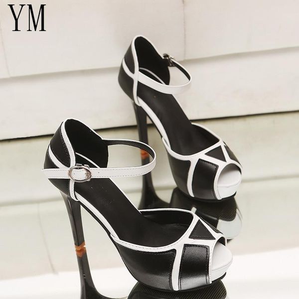 dress shoes 01summer hollow buckle platform women's patchwork eur/american fight color peep toe fine with high heels young daily, Black
dress shoes 01summer hollow buckle platform women's patchwork eur/american fight color peep toe fine with high heels young daily, Black