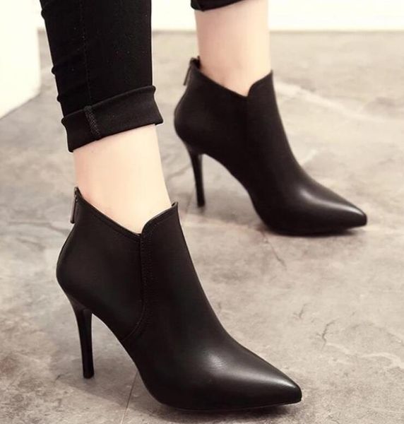 boots women ankle pu leather zipper booties high heels shoes black zapatos de mujer pointed toe zapatillas
boots women ankle pu leather zipper booties high heels shoes black zapatos de mujer pointed toe zapatillas