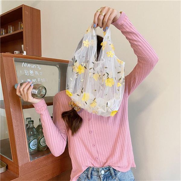 storage bags korean ins translucent tulle embroidery flower bag floral fairy small fresh net yarn hand student female beach handbags
storage bags korean ins translucent tulle embroidery flower bag floral fairy small fresh net yarn hand student female beach handbags