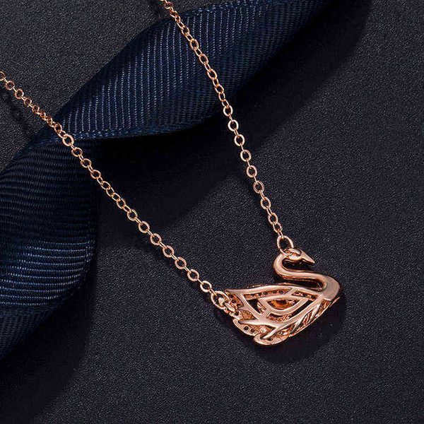 shi jia's rose gold beating heart swan necklace blue smart pendant clavicle chain valentine's day gift, Silver
shi jia's rose gold beating heart swan necklace blue smart pendant clavicle chain valentine's day gift, Silver