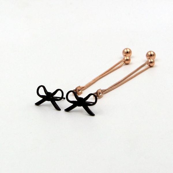 e4-308a japanese and korean temperament black bow tassel double snake bone chain steel ball earrings personalized, Golden
e4-308a japanese and korean temperament black bow tassel double snake bone chain steel ball earrings personalized, Golden