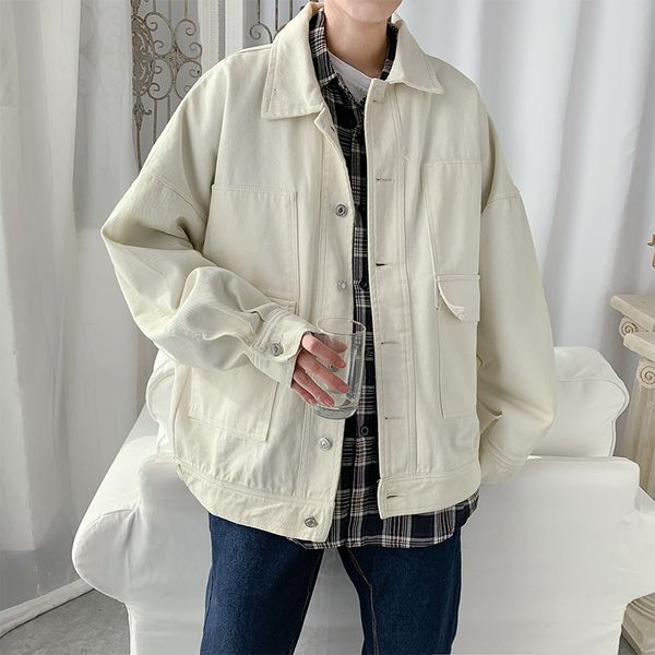 e-baihui 2021 spring autumn brandly loose brand denim jackets mens solid color korean simple tooling black jacket men's denim cy1027, Black;brown 
e-baihui 2021 spring autumn brandly loose brand denim jackets mens solid color korean simple tooling black jacket men's denim cy1027, Black;brown