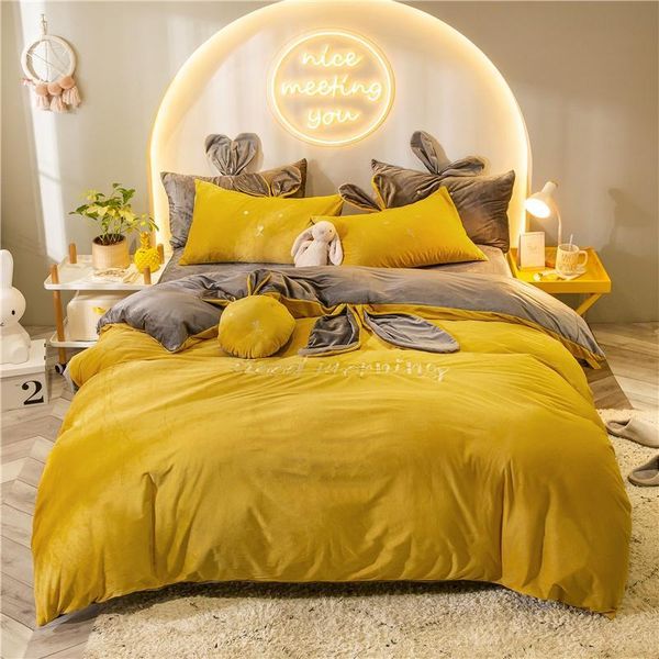 bedding sets yellow green blue pink girl set big ear cases bed embroidery flannel warm cover sheet/linen duvet fleece
bedding sets yellow green blue pink girl set big ear cases bed embroidery flannel warm cover sheet/linen duvet fleece