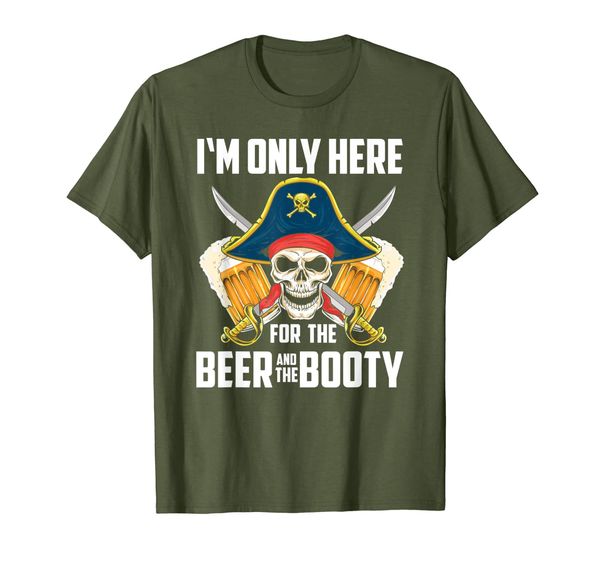 funny i'm just here for the beer pirate booty shirt skull, White;black 
funny i'm just here for the beer pirate booty shirt skull, White;black