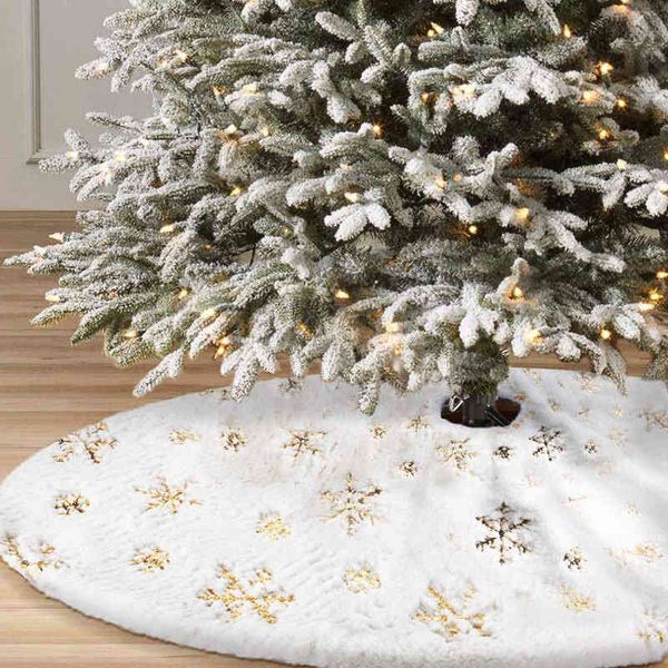 2022 90 122cm white plush beaded snowflake tree decoration christmas tree skirt 
2022 90 122cm white plush beaded snowflake tree decoration christmas tree skirt