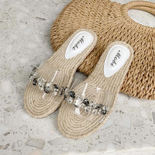 slippers straw knitted fisherman women summer crystal falts slides ladies open sandals fashion casual, Black
slippers straw knitted fisherman women summer crystal falts slides ladies open sandals fashion casual, Black