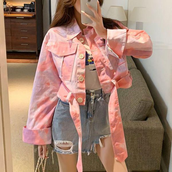 women's blouses & shirts 2021 spring fashion denim blouse women pink tie dye cargo shirt belt pocket button lapel long sleeve streetwea, White
women's blouses & shirts 2021 spring fashion denim blouse women pink tie dye cargo shirt belt pocket button lapel long sleeve streetwea, White
