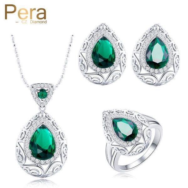 earrings & necklace pera 8 colors fashion women choice big pear drop ring and cz crystal 3 pcs jewelry set with green stone j171, Silver
earrings & necklace pera 8 colors fashion women choice big pear drop ring and cz crystal 3 pcs jewelry set with green stone j171, Silver
