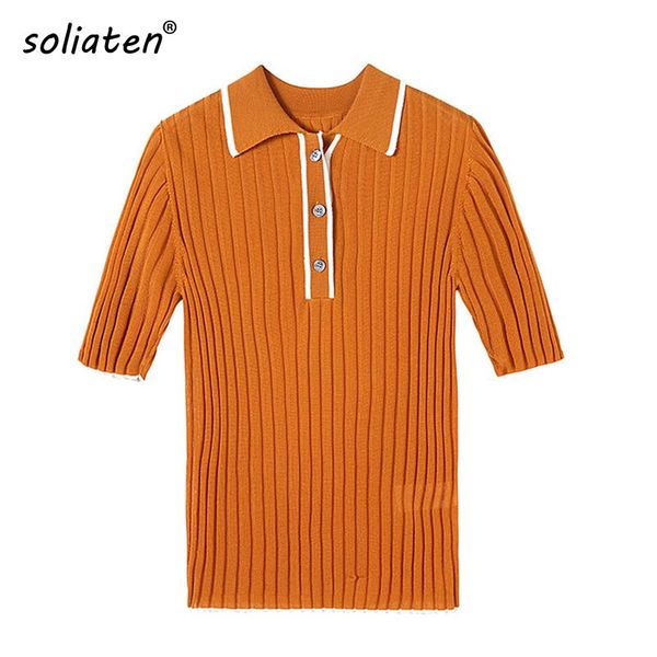 women's t-shirt womens 2021 summer slim button retro v-neck knitted thin short sleeve knitwear a-002, White
women's t-shirt womens 2021 summer slim button retro v-neck knitted thin short sleeve knitwear a-002, White