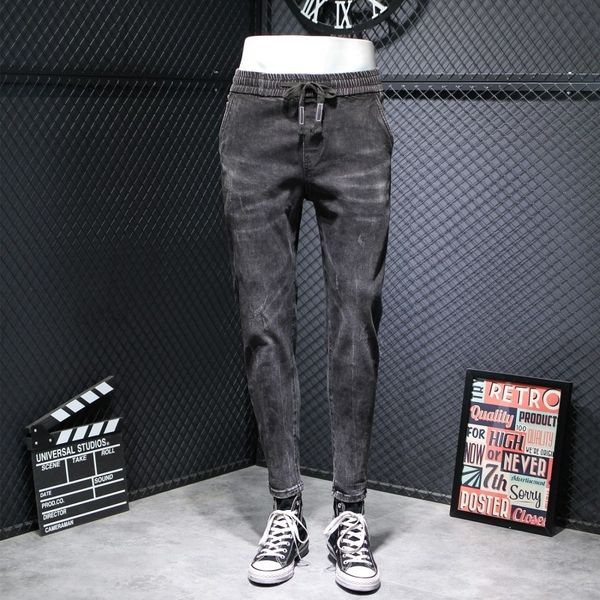 men's jeans autumn lace up to men's elastic waistband breech breeches fit complete casual length hare pencil brim pants straight h, Blue
men's jeans autumn lace up to men's elastic waistband breech breeches fit complete casual length hare pencil brim pants straight h, Blue