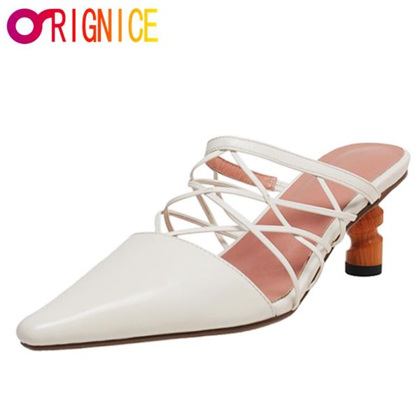 orignice fashion design women genuine leather mules pointed toe thick heels slip on solid color dress party summer shoes, Black
orignice fashion design women genuine leather mules pointed toe thick heels slip on solid color dress party summer shoes, Black