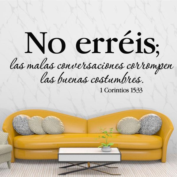 wall stickers 1 corintios 15:33 no erreis quotes decals wallpaper removable bedroom livingroom mural decoration ru2327
wall stickers 1 corintios 15:33 no erreis quotes decals wallpaper removable bedroom livingroom mural decoration ru2327
