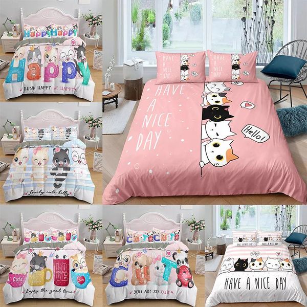 bedding sets print set with pillowcase 2/3pcs cartoon cat duvet cover animal comforter for bedroom decor pink black
bedding sets print set with pillowcase 2/3pcs cartoon cat duvet cover animal comforter for bedroom decor pink black
