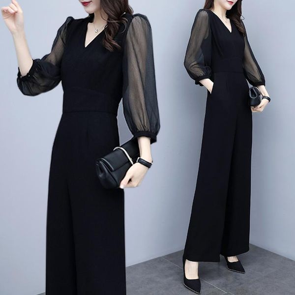 women's jumpsuits & rompers jumpsuit 2021 fashion high waist v-neck seven-point sleeves connected pants spring summer black casual chif, Black;white
women's jumpsuits & rompers jumpsuit 2021 fashion high waist v-neck seven-point sleeves connected pants spring summer black casual chif, Black;white