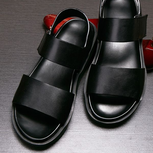 slippers summer sandals leather fashion roman shoes beach breathable comfortable one word v123, Black
slippers summer sandals leather fashion roman shoes beach breathable comfortable one word v123, Black