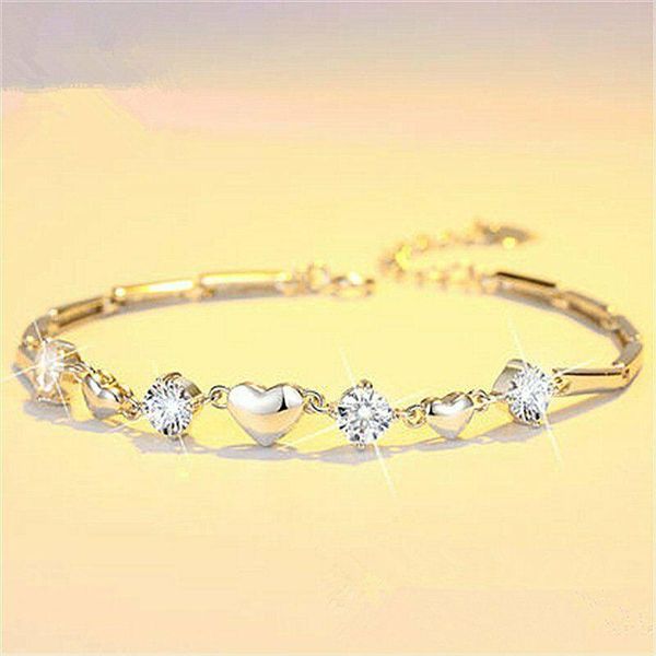 charm bracelets silver color love heart chain bracelet bangle women wedding jewelry gift, Golden;silver
charm bracelets silver color love heart chain bracelet bangle women wedding jewelry gift, Golden;silver