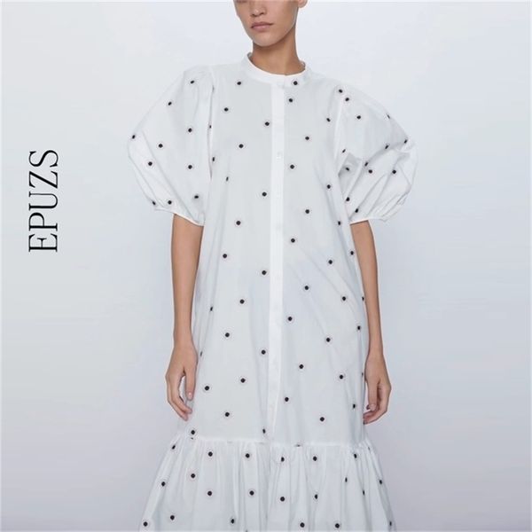 vintage flower embroidery white midi dress female lantern sleeve shirt casual chic loose es korean vestidos 210521, Black;gray
vintage flower embroidery white midi dress female lantern sleeve shirt casual chic loose es korean vestidos 210521, Black;gray