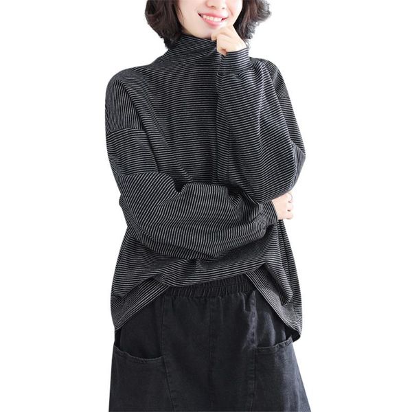 women's sweaters plus size sweater loose autumn winter cotton high-necked leisure bottoming shirt striped wild d184, White;black
women's sweaters plus size sweater loose autumn winter cotton high-necked leisure bottoming shirt striped wild d184, White;black