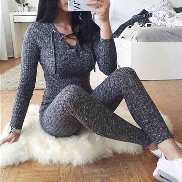 rompers women jumpsuit fashion long sleeve v cross bandage neck knitted bodycon pant slim sweater jumpsuits 210517, Black;white
rompers women jumpsuit fashion long sleeve v cross bandage neck knitted bodycon pant slim sweater jumpsuits 210517, Black;white