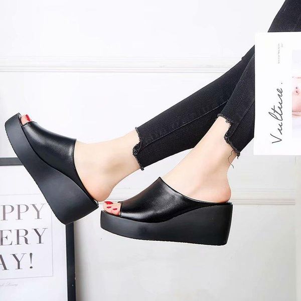 slippers plus size summer shoes women slipper platform open toe high heels wedges beach slides zapatos mujer n7174g, Black
slippers plus size summer shoes women slipper platform open toe high heels wedges beach slides zapatos mujer n7174g, Black